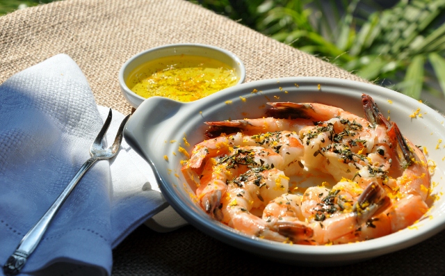 Steamed Shrimp with Herb de Provence and Zested Orange (MCB, LLC)