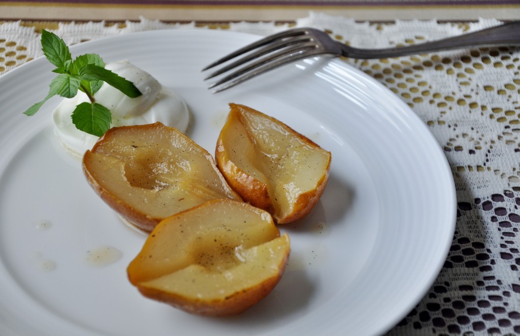 Roasted Pears with Yogurt and Mint