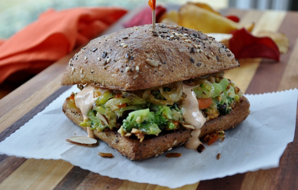Almond-crusted Broccoli Burger MCB