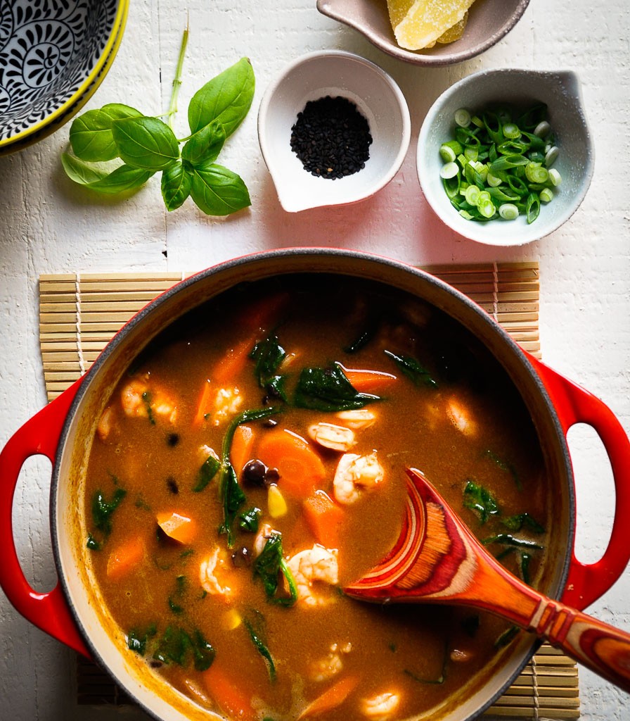 thai shrimp and black bean soup recipe